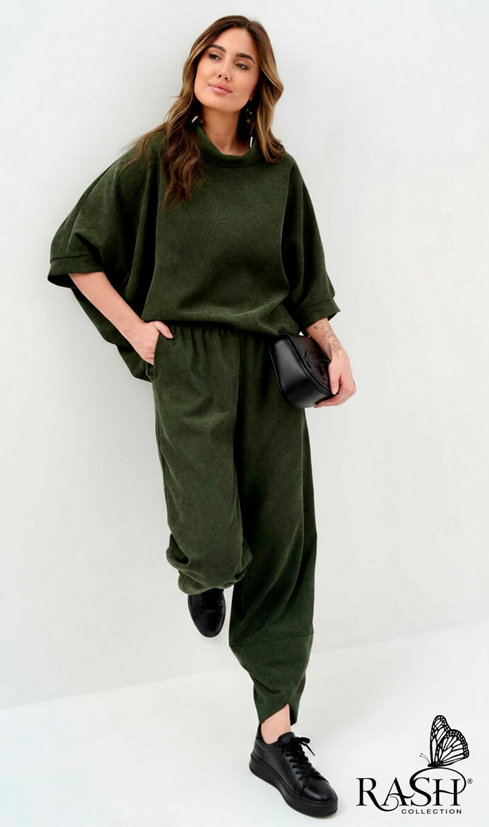 Брюки "Boho" микровельвет еловый - 6
