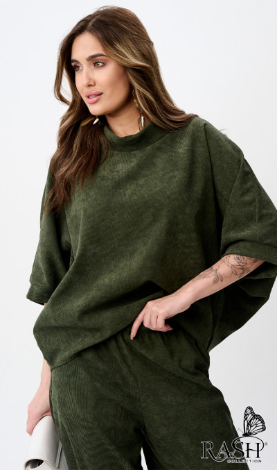 Костюм "Boho" микровельвет еловый